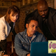 Evil’s investigative trio looks for clues on the internet.